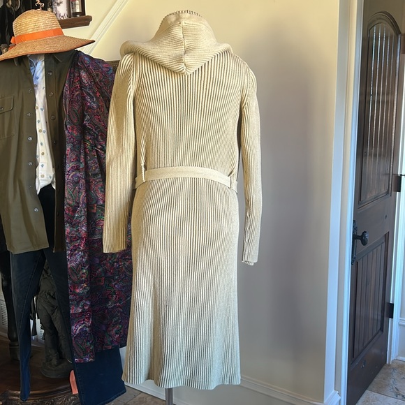 J Crew Sz M Duster Cardigan in Khaki EUC - Picture 3 of 3